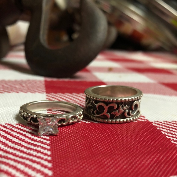 COWBOY JEWELERS STERLING SILVER WEDDING SET 6 ENGA